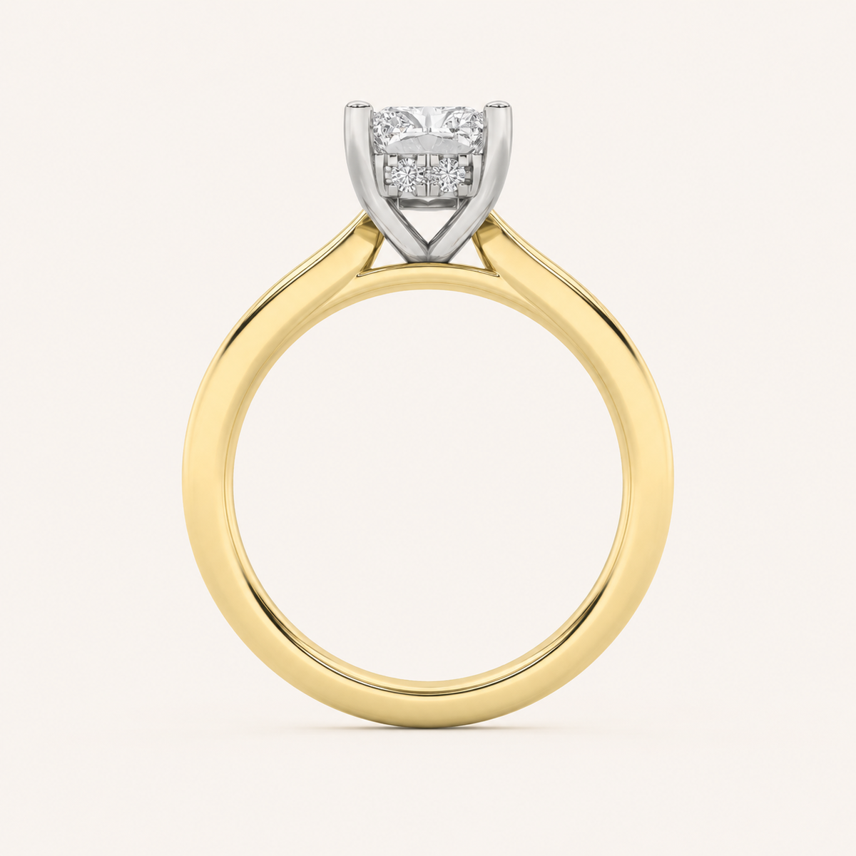 1.50 CT Radiant Cut Lab Grown Diamond Cathedral Shank Solitaire Ring