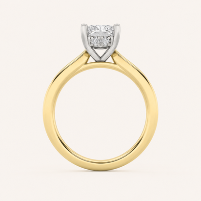 1.50 CT Radiant Cut Lab Grown Diamond Cathedral Shank Solitaire Ring
