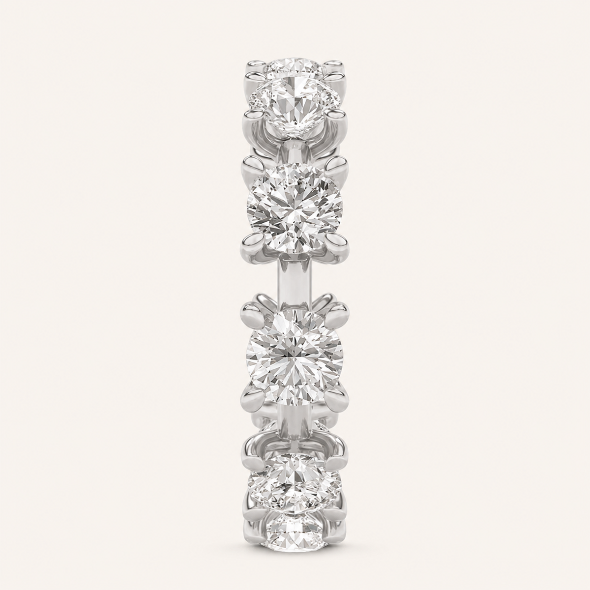 3CT Round Cut Lab Grown Diamond Eternity Band Ring