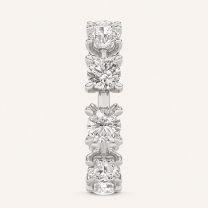 3CT Round Cut Lab Grown Diamond Eternity Band Ring