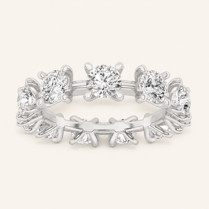 3CT Round Cut Lab Grown Diamond Eternity Band Ring