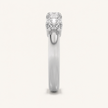 1.50 CT Oval Cut Lab Grown Diamond Five Stone Band Ring