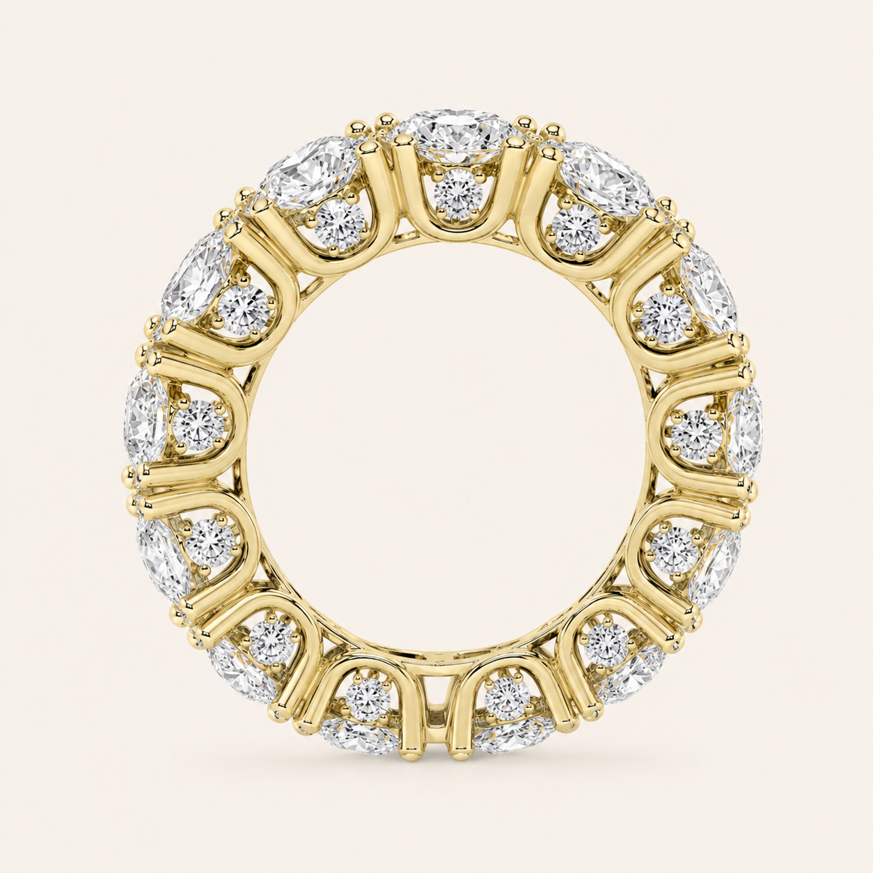 7CT Round Cut Lab Grown Diamond Eternity Band Ring