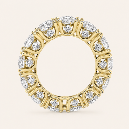7CT Round Cut Lab Grown Diamond Eternity Band Ring