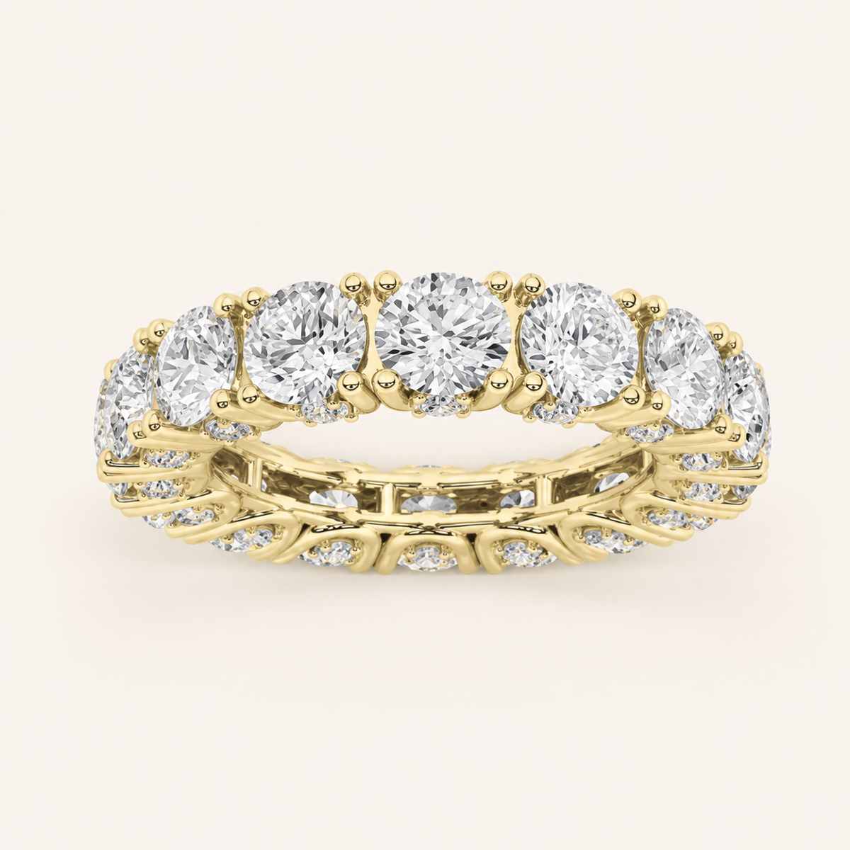 7CT Round Cut Lab Grown Diamond Eternity Band Ring