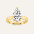 3.00 CT Pear Cut Lab Grown Diamond Cathedral Shank Solitaire Ring