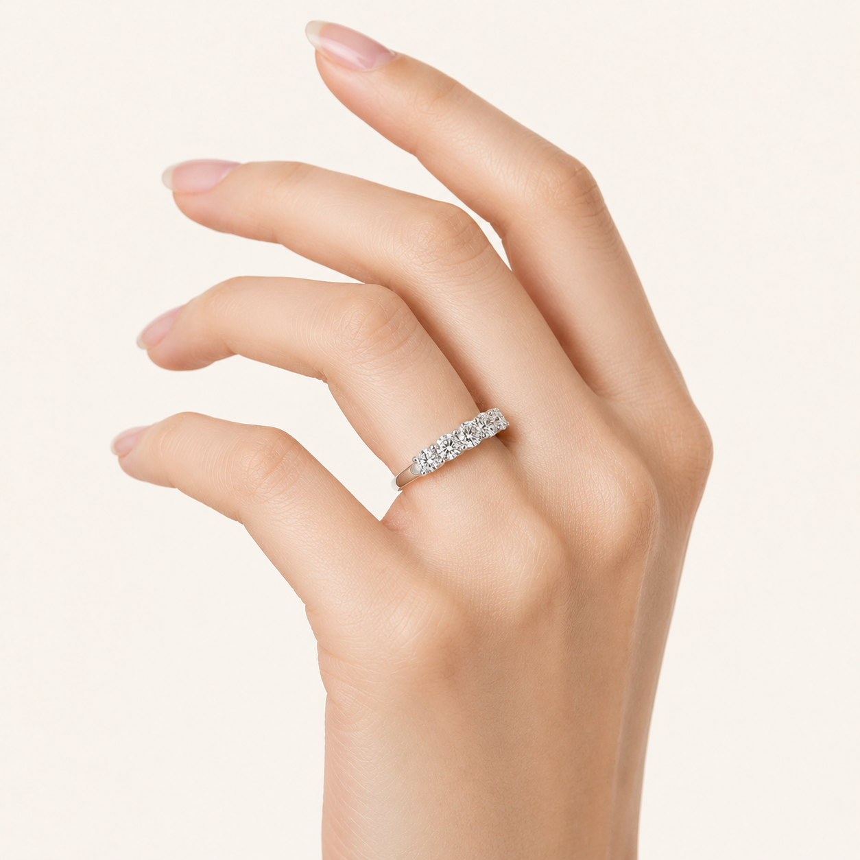 1 CT Round Cut Lab Grown Diamond Band Ring