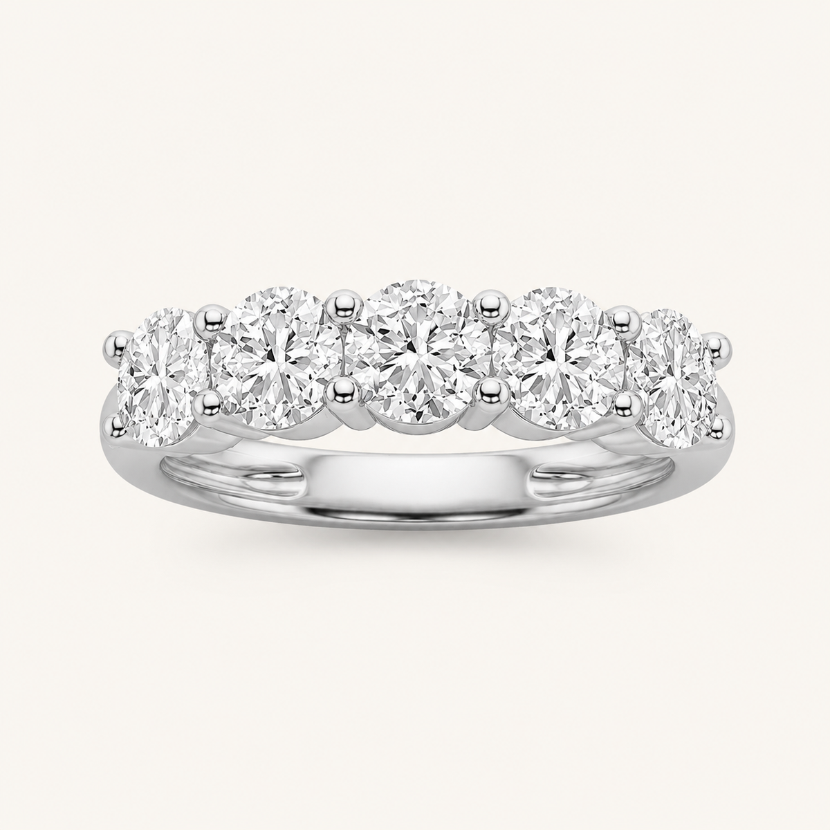1 CT Round Cut Lab Grown Diamond Band Ring