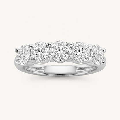 1 CT Round Cut Lab Grown Diamond Band Ring