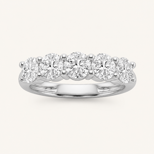 1 CT Round Cut Lab Grown Diamond Band Ring
