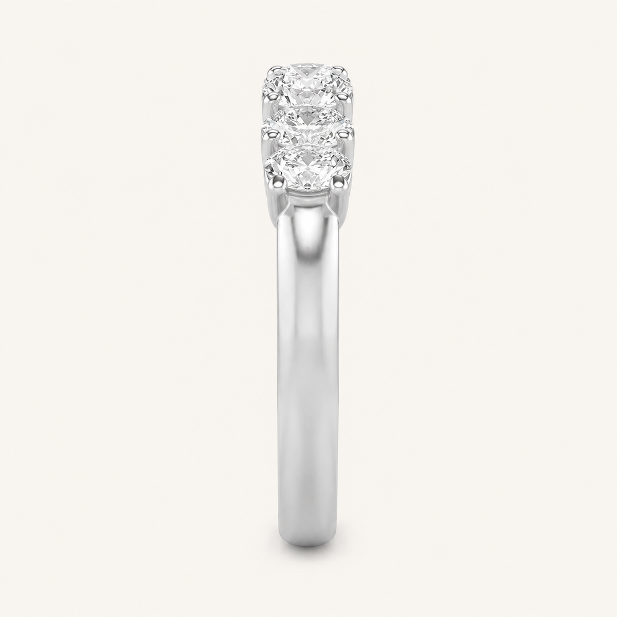 1 CT Round Cut Lab Grown Diamond Band Ring