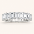 2.75CT Emerald Cut Lab Grown Diamond Split Prong Eternity Ring