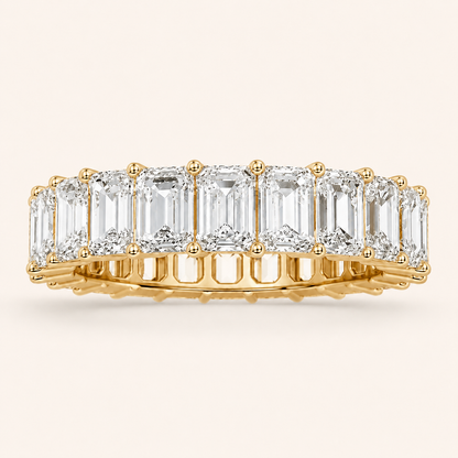 2.75CT Emerald Cut Lab Grown Diamond Split Prong Eternity Ring