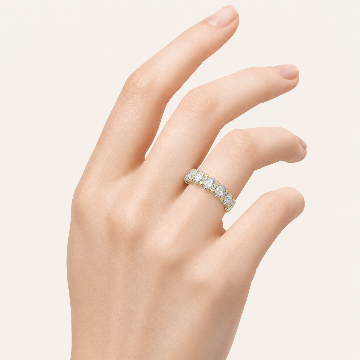 5CT Round Cut Lab Grown Diamond Eternity Band Ring