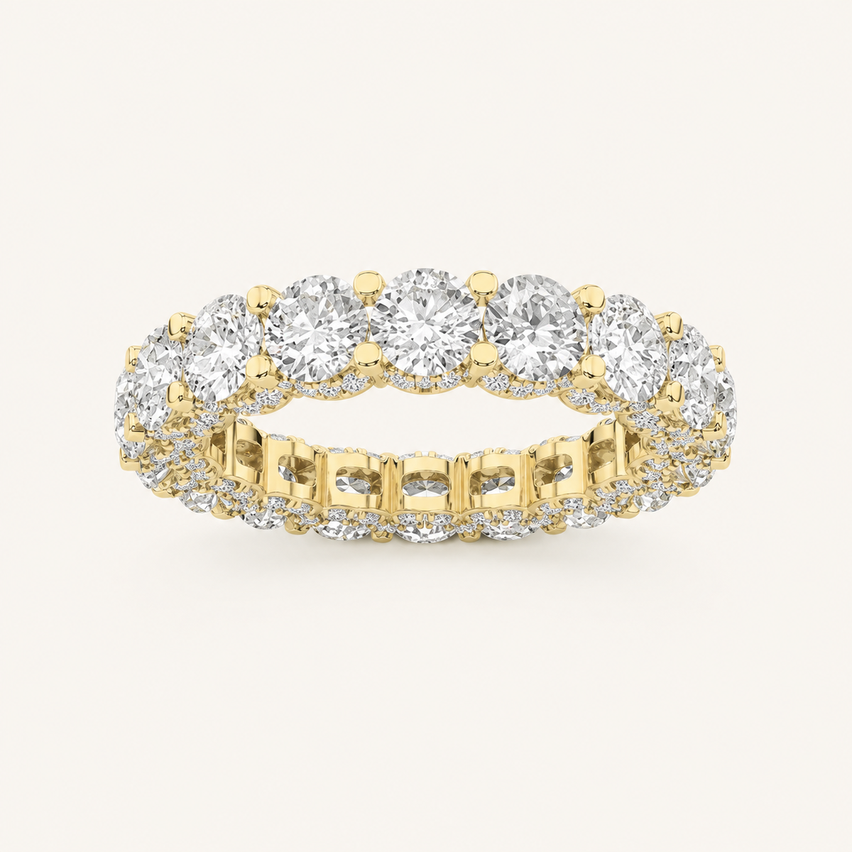 5CT Round Cut Lab Grown Diamond Eternity Band Ring