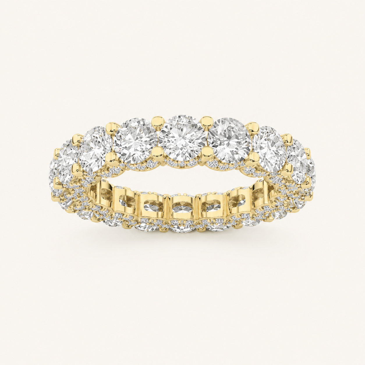5CT Round Cut Lab Grown Diamond Eternity Band Ring