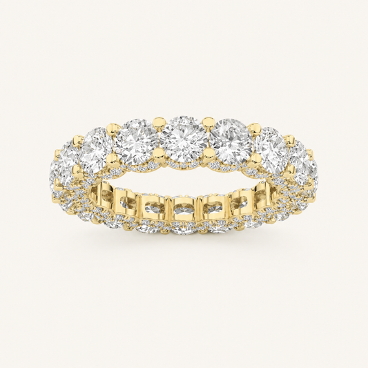 5CT Round Cut Lab Grown Diamond Eternity Band Ring