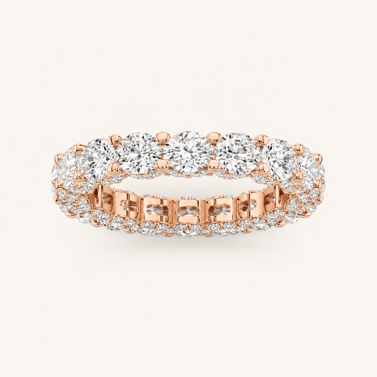 5CT Round Cut Lab Grown Diamond Eternity Band Ring