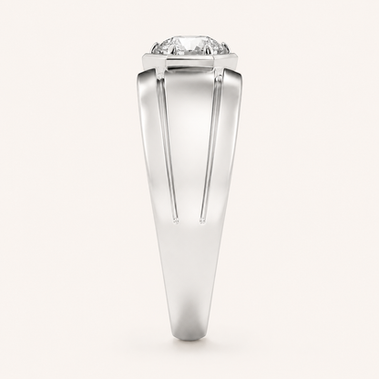 2CT Round Cut Lab Grown Diamond Men's Ring