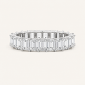 2.8CT Emerald Cut Lab Grown Diamond Split Prong Eternity Ring