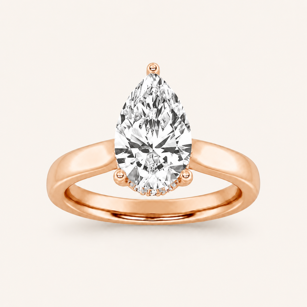 2.00 CT Pear Cut Lab Grown Diamond Solitaire Ring