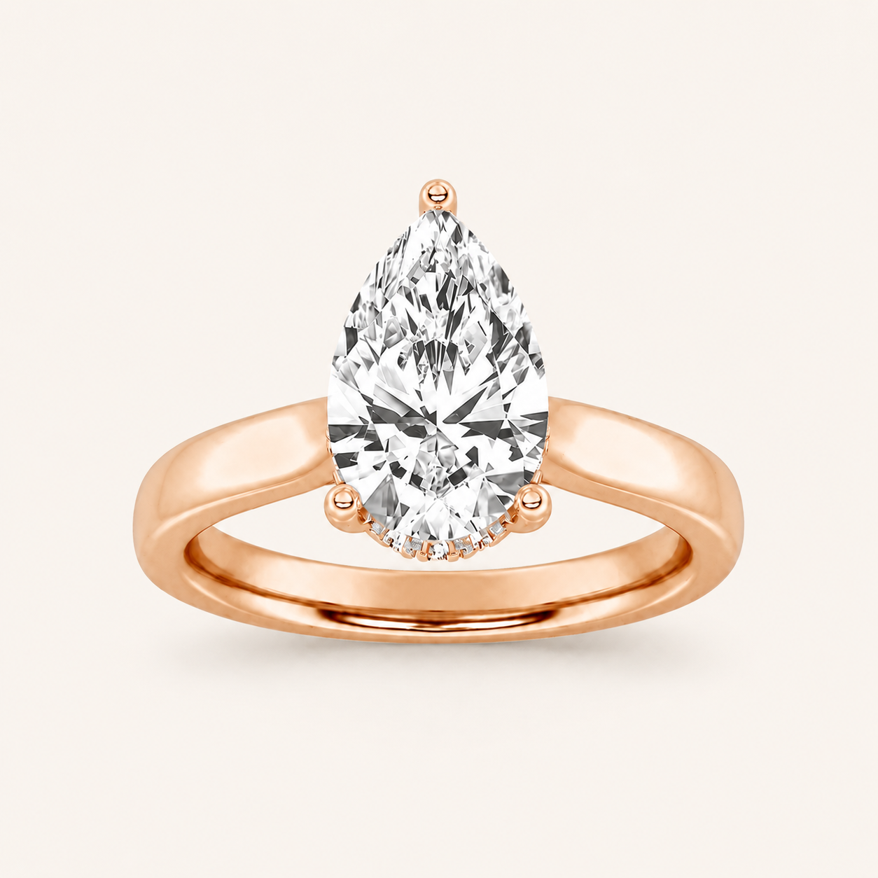 2.00 CT Pear Cut Lab Grown Diamond Solitaire Ring