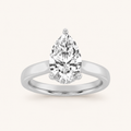 1.00 CT Pear Cut Lab Grown Diamond Cathedral Shank Solitaire Ring