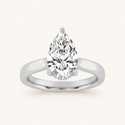 2.00 CT Pear Cut Lab Grown Diamond Solitaire Ring