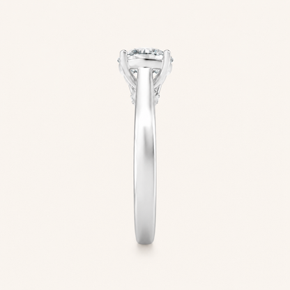 2.00 CT Round Cut Lab Grown Diamond Accented Bridge Shank Solitaire Ring
