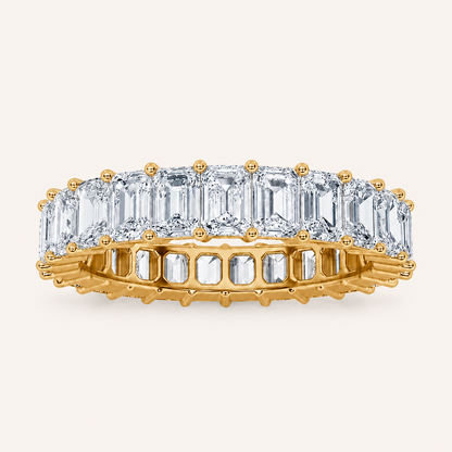 2.9CT Emerald Cut Lab Grown Diamond Split Prong Eternity Ring