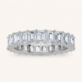 2.9CT Emerald Cut Lab Grown Diamond Split Prong Eternity Ring