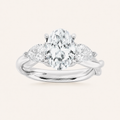 2.00 Ct Oval Cut Lab Grown Diamond Three Stone Ring