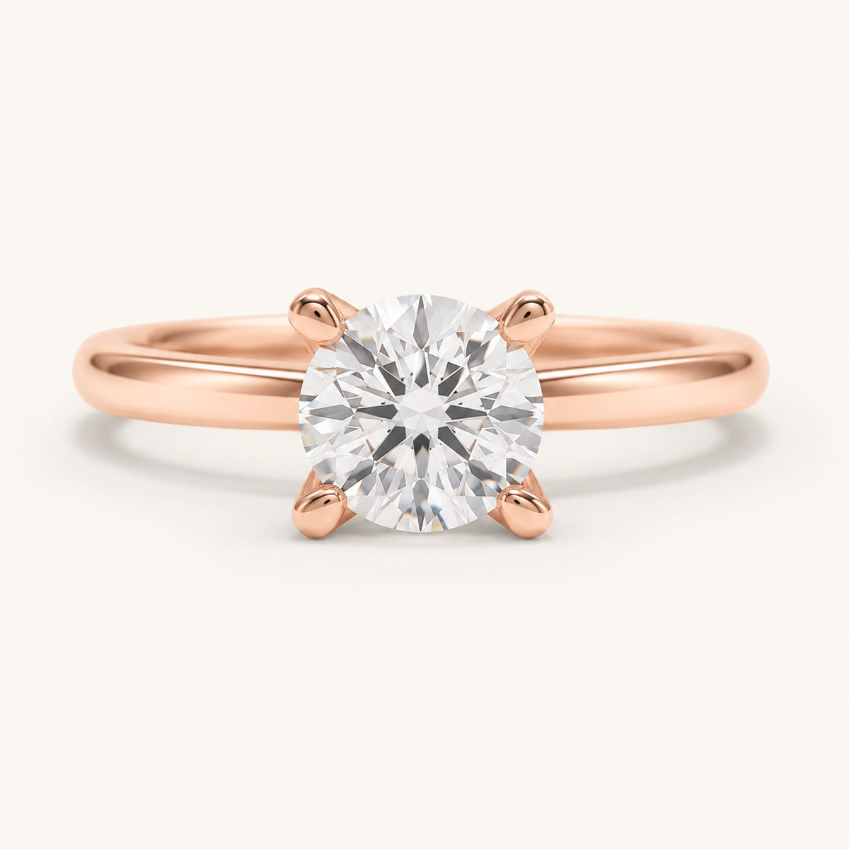 2CT Round Cut Lab Grown Diamond Classic Solitaire Engagement Ring