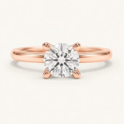 2CT Round Cut Lab Grown Diamond Classic Solitaire Engagement Ring