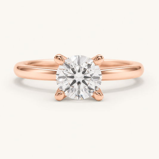 2CT Round Cut Lab Grown Diamond Classic Solitaire Engagement Ring
