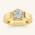 2CT Round Cut Lab Grown Diamond Men's Ring