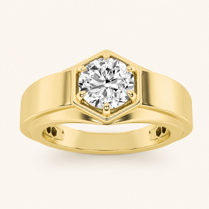 2CT Round Cut Lab Grown Diamond Men's Ring