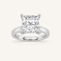 1.00 CT Princess Cut Lab Grown Diamond Cathedral Shank Solitaire Ring