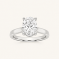 3.00CT Oval Cut Lab Grown Diamond Cathedral Shank Solitaire Ring
