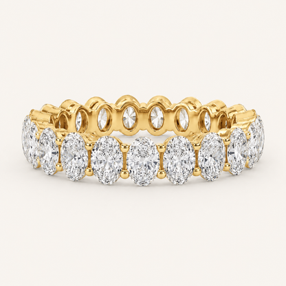 2.1CT Oval Cut Lab Grown Diamond Split Prong Eternity Ring