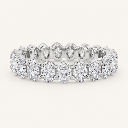2.1CT Oval Cut Lab Grown Diamond Split Prong Eternity Ring