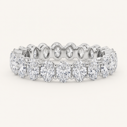2.2CT Oval Cut Lab Grown Diamond Split Prong Eternity Ring