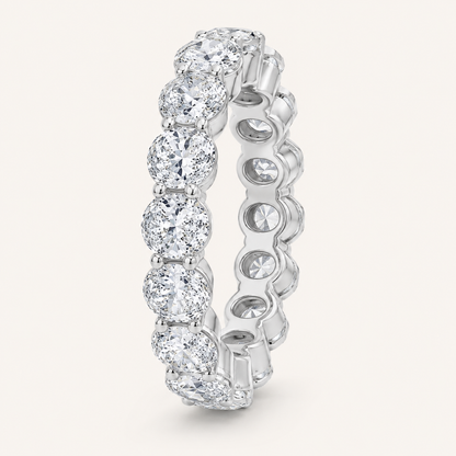 2.1CT Oval Cut Lab Grown Diamond Split Prong Eternity Ring
