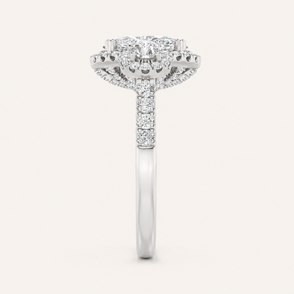 3.00 CT Oval Cut Lab Grown Diamond Three Stone Ring