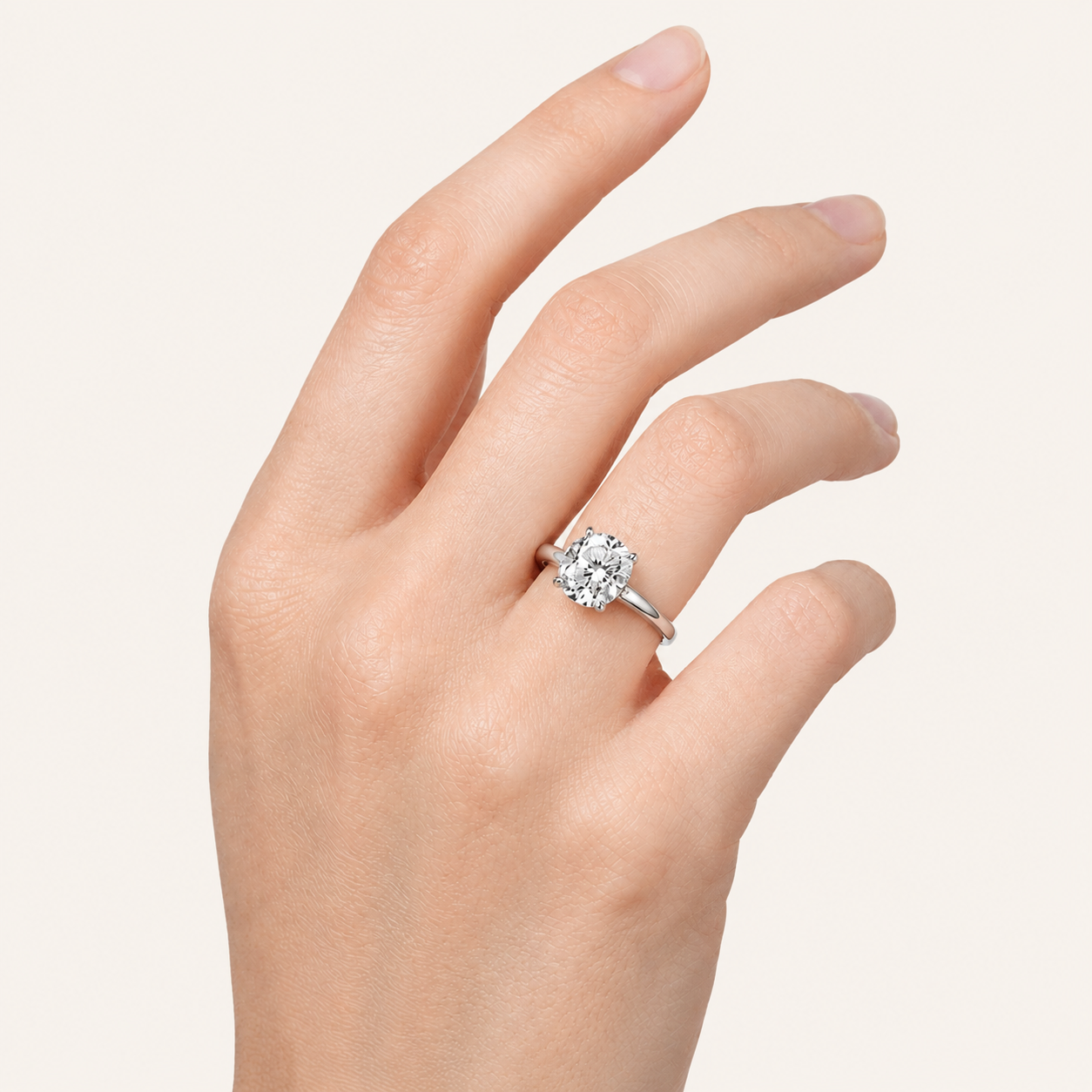 3CT Round Cut Lab Grown Diamond Classic Solitaire Ring
