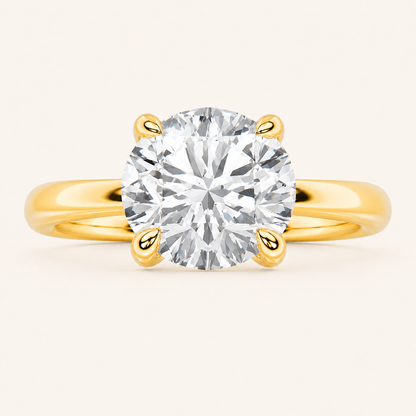 3CT Round Cut Lab Grown Diamond Classic Solitaire Ring