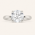 3CT Round Cut Lab Grown Diamond Classic Solitaire Ring