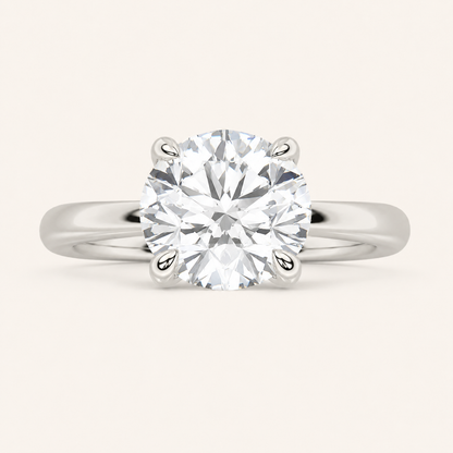 3CT Round Cut Lab Grown Diamond Classic Solitaire Ring