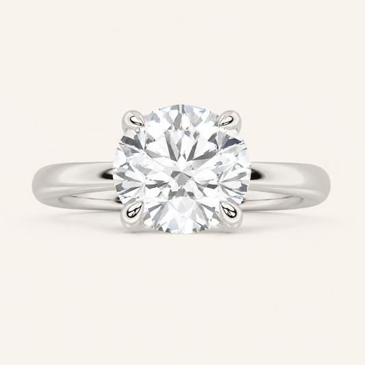 3CT Round Cut Lab Grown Diamond Classic Solitaire Ring