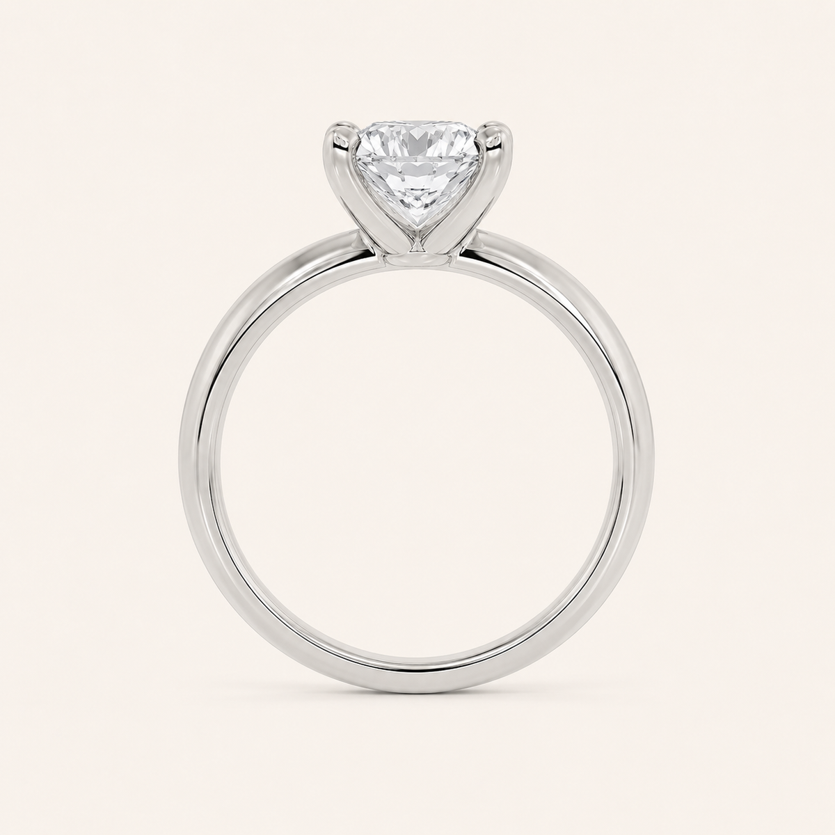3CT Round Cut Lab Grown Diamond Classic Solitaire Ring